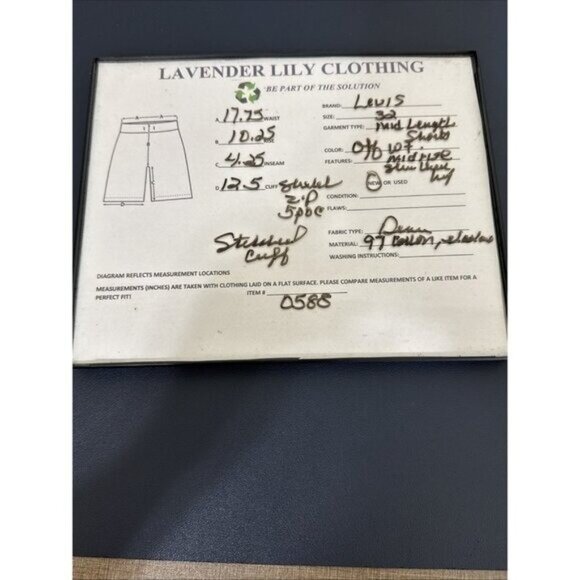 Levi’s Women's 32 Mid Length Midrise Denim Shorts Stretch Off White NWT 0602 - Picture 12 of 13